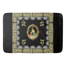 Tapete De Banheiro Colagem Vintage Retro com rendas e flores