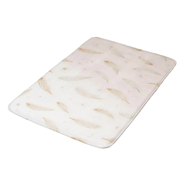 Tapete De Banheiro Coleção Boho de Penas Modernas de Luxo (Angulado)
