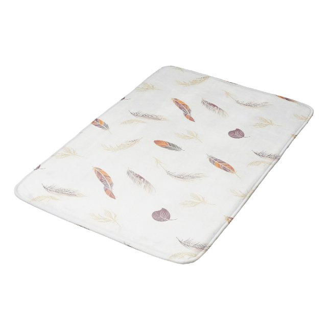Tapete De Banheiro Coleção Luxuosa Boho Trendy Feathers (Angulado)