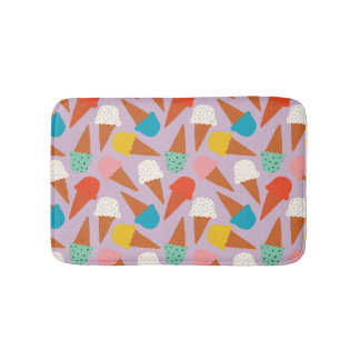 Tapete De Banheiro Colorful Hand-Drawn Ice Cream Cone Pattern 