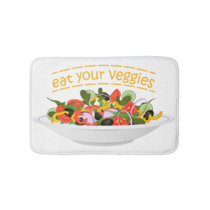 Tapete De Banheiro Coma seus vegetais Cite salada fresca misturar tig