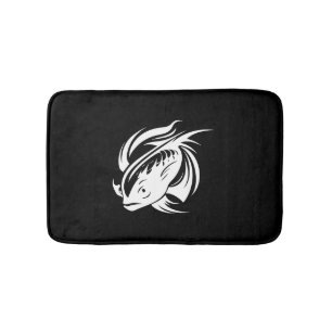 Tapete De Banheiro Combate à Tatuagem de Retrato de Peixe