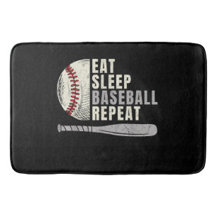 Tapete De Banheiro Comer Dormir Beisebol Repetir Beisebol Engraçado J