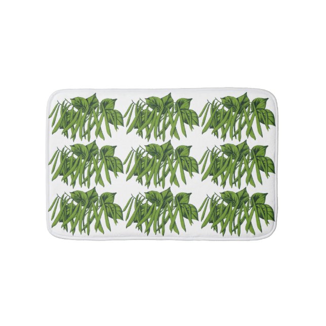 Tapete De Banheiro Comida de vindima, feijões verdes orgânicos (frente)