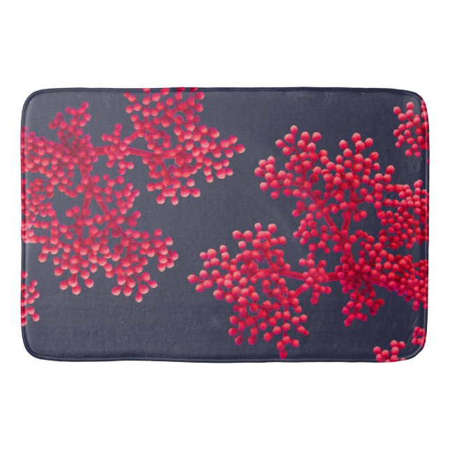 Tapete De Banheiro Compressas de Flor Rosa Coral (Frente)