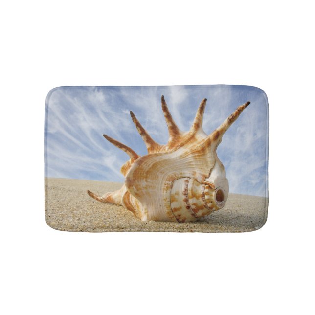 Tapete De Banheiro Conch Shell em Sandy Beach, Blue Sky (frente)