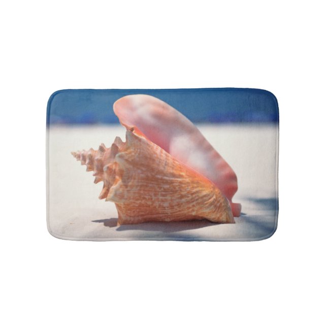 Tapete De Banheiro Conch Shell na praia 2 (frente)