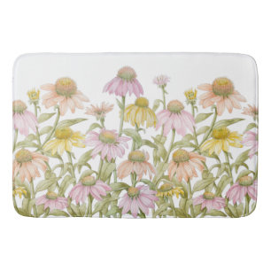 Tapete De Banheiro Coneflowers Botanical Art