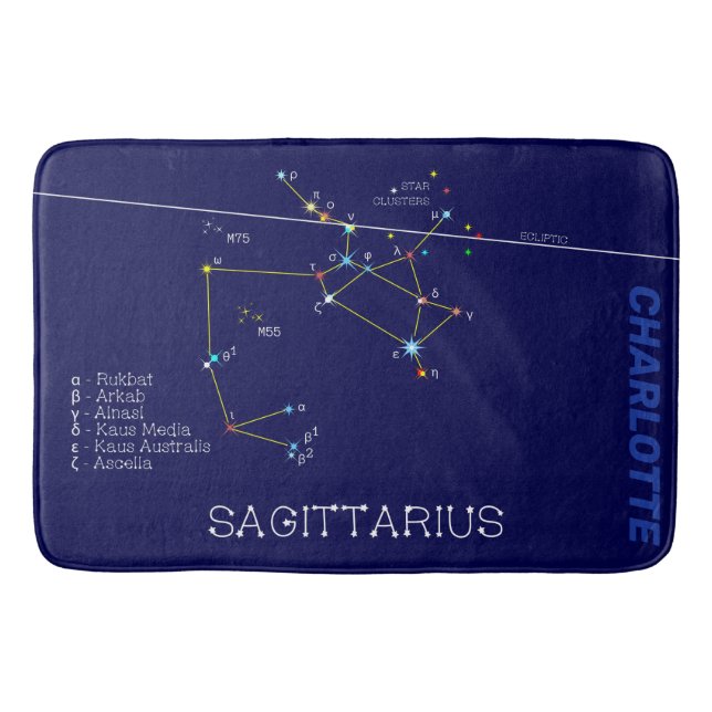 Tapete De Banheiro Constelação Zodiac Sagittarius (Frente)