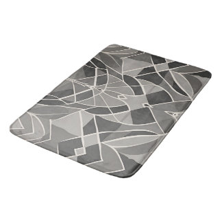 Tapete De Banheiro Contemporâneo Elegante Geométrico de Cinzas Minima