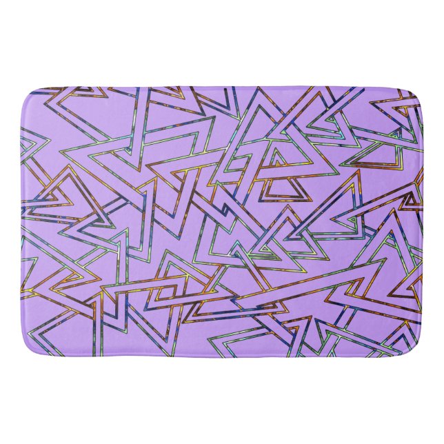 Tapete De Banheiro Contorno do padrão de triângulo + seu backgr. & id (Frente)