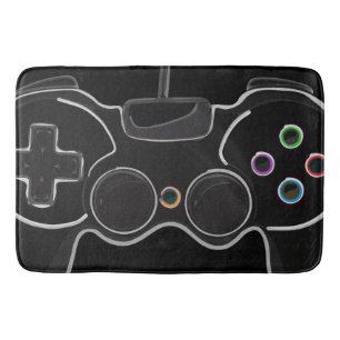 Tapete De Banheiro Controle de Video Game Preto Jogador