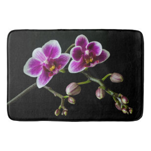 Tapete De Banheiro Cor branca rosa-orquídea em preto pálido e suave