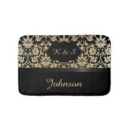 Tapete De Banheiro Cor damasco em tom e preto| Monograma "Faça você m