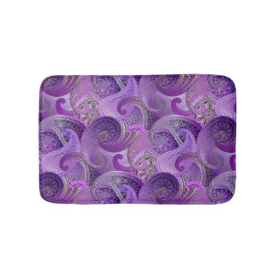 Tapete De Banheiro Cor damasco Exótica de Paisley Roxo