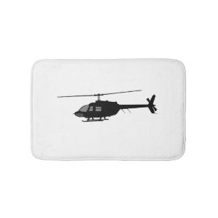 Tapete De Banheiro Cor de Personalização da Silhueta do helicóptero