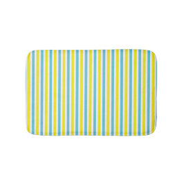 Tapete De Banheiro Cor de verão do padrão listrado amarelo e aqua