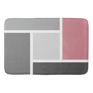 Tapete De Banheiro Cor Moderna Bloquear Cinza Rosa Cinzenta Mosaica B