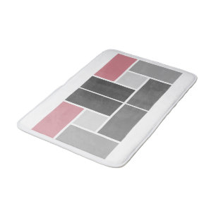 Tapete De Banheiro Cor Moderna Bloquear Cinza Rosa Cinzenta Mosaica B