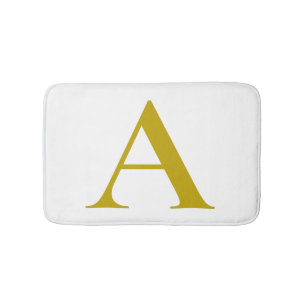 Tapete De Banheiro Cor personalizada em cor dourada Letra inicial sim