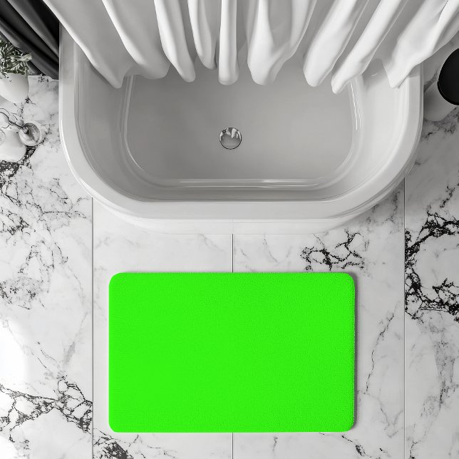 Tapete De Banheiro Cor Sólida Neon Verde | Clássico (Criador carregado)