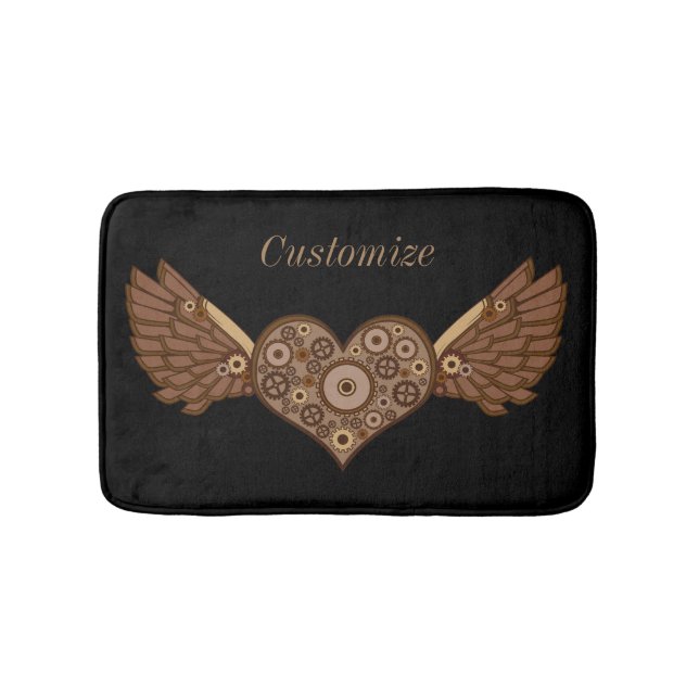 Tapete De Banheiro Coração Alado Steampunk com Garras Thunder_Cove (frente)