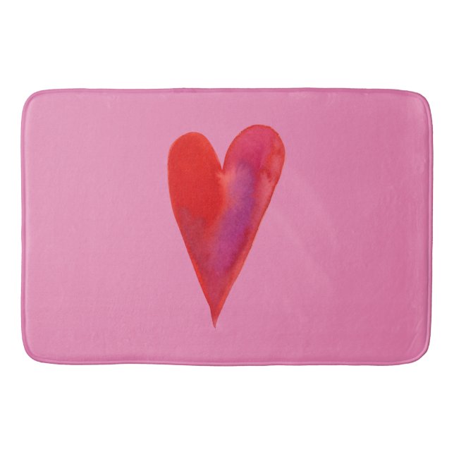 Tapete De Banheiro Coração aquosa minimalista (Frente)