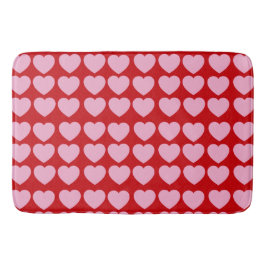 Tapete De Banheiro Corações de São Valentim Cor-de-Rosa em Vermelho