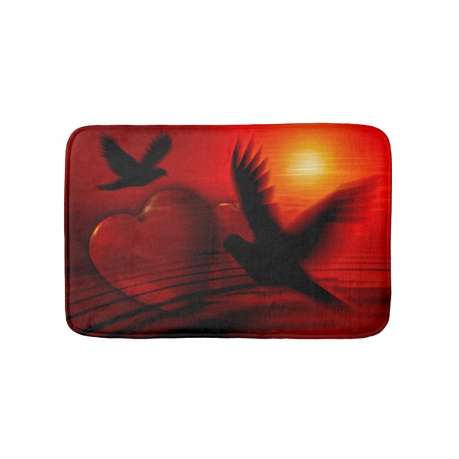 Tapete De Banheiro Corações e Doves (frente)