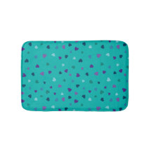Corações Pequenos, Roxo, Azul Turquesa, Azul sobre