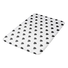Tapete De Banheiro Corações Sinceros - Preto e Branco -
