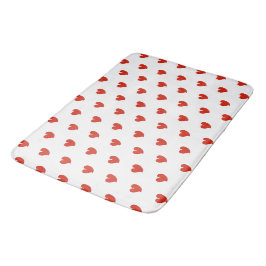 Tapete De Banheiro Corações Sinceros - Vermelho e Branco -