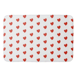 Tapete De Banheiro Corações Sinceros - Vermelho e Branco -