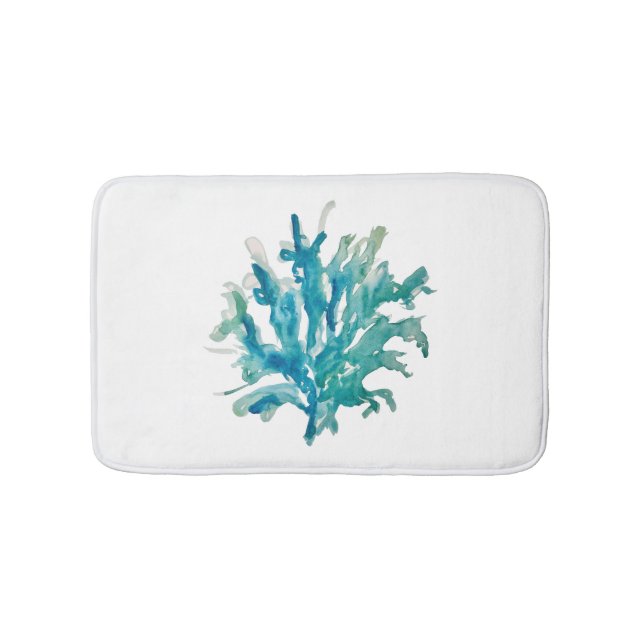 Tapete De Banheiro Coral Reef Blue White Bath Mat (frente)
