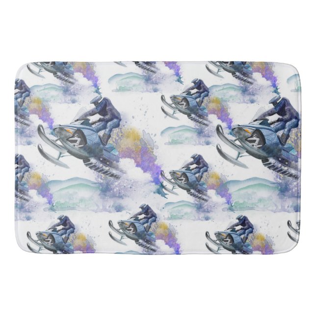 Tapete De Banheiro Corrida Snowmobile, Snocross (Frente)