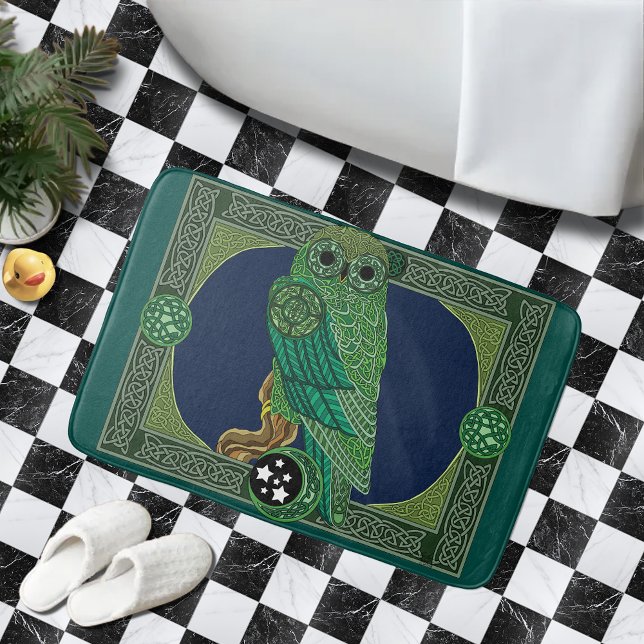 Tapete De Banheiro Coruja Verde Celta (Criador carregado)