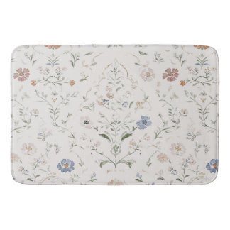 Tapete De Banheiro Cottagecore Beige Caprichoso Flor de Campo Aquarel