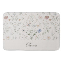 Cottagecore Beige Caprichoso Nome Monograma Floral