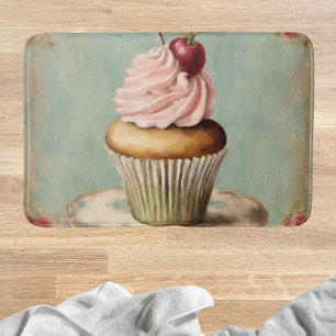 Tapete De Banheiro Cottagecore Vintage País Francês Rosa Cupcake