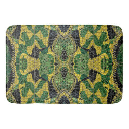 Tapete De Banheiro Couro de Dragão Crocodilo Jacaré Amarelo Verde