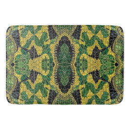 Tapete De Banheiro Couro de Dragão Crocodilo Jacaré Amarelo Verde