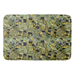 Tapete De Banheiro Couro de Dragão, Crocodilo, Jacaré Verde Amarelo
