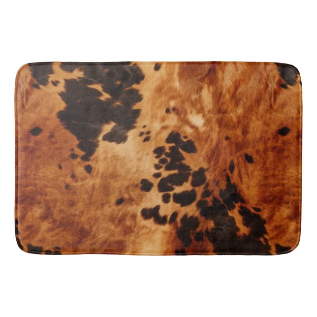 Tapete De Banheiro Cowboy Brown Cowhide Ocidental (Frente)