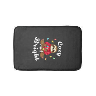Tapete De Banheiro Cozy And Bright Sloth Christmas Lights (2)