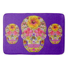 Tapete De Banheiro Crânio 4 da flor - tropical