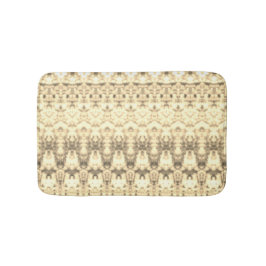 Tapete De Banheiro Creme E Branco Com Castanho