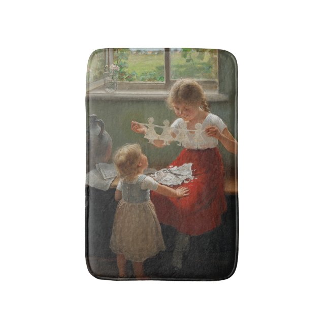 Tapete De Banheiro Crianças Fazeres Silhuettes (Crianças Cutes Brinca (Frente Vertical)