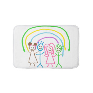 Tapete De Banheiro Crianças Personalizadas Desenhando Crianças Virare