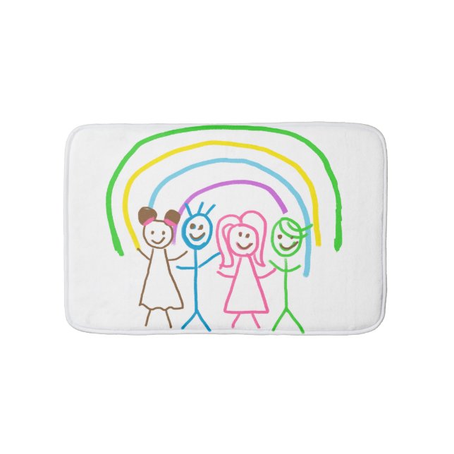 Tapete De Banheiro Crianças Personalizadas Desenhando Crianças Virare (frente)