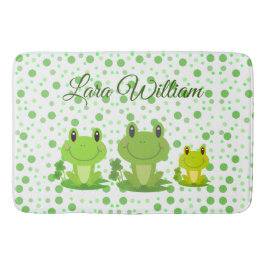 Tapete De Banheiro Crianças Verdes da Família sapo